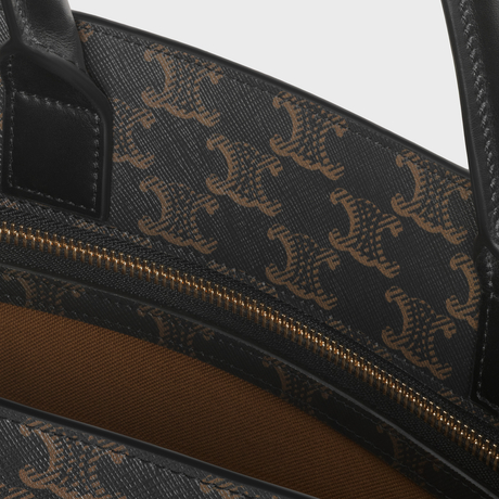 MEDIUM VERTICAL CABAS IN TRIOMPHE CANVAS WITH CELINE PRINT BLACK